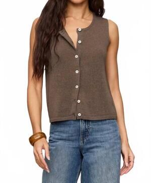 NEW Z SUPPLY syd linen knit tank top in pebble coast